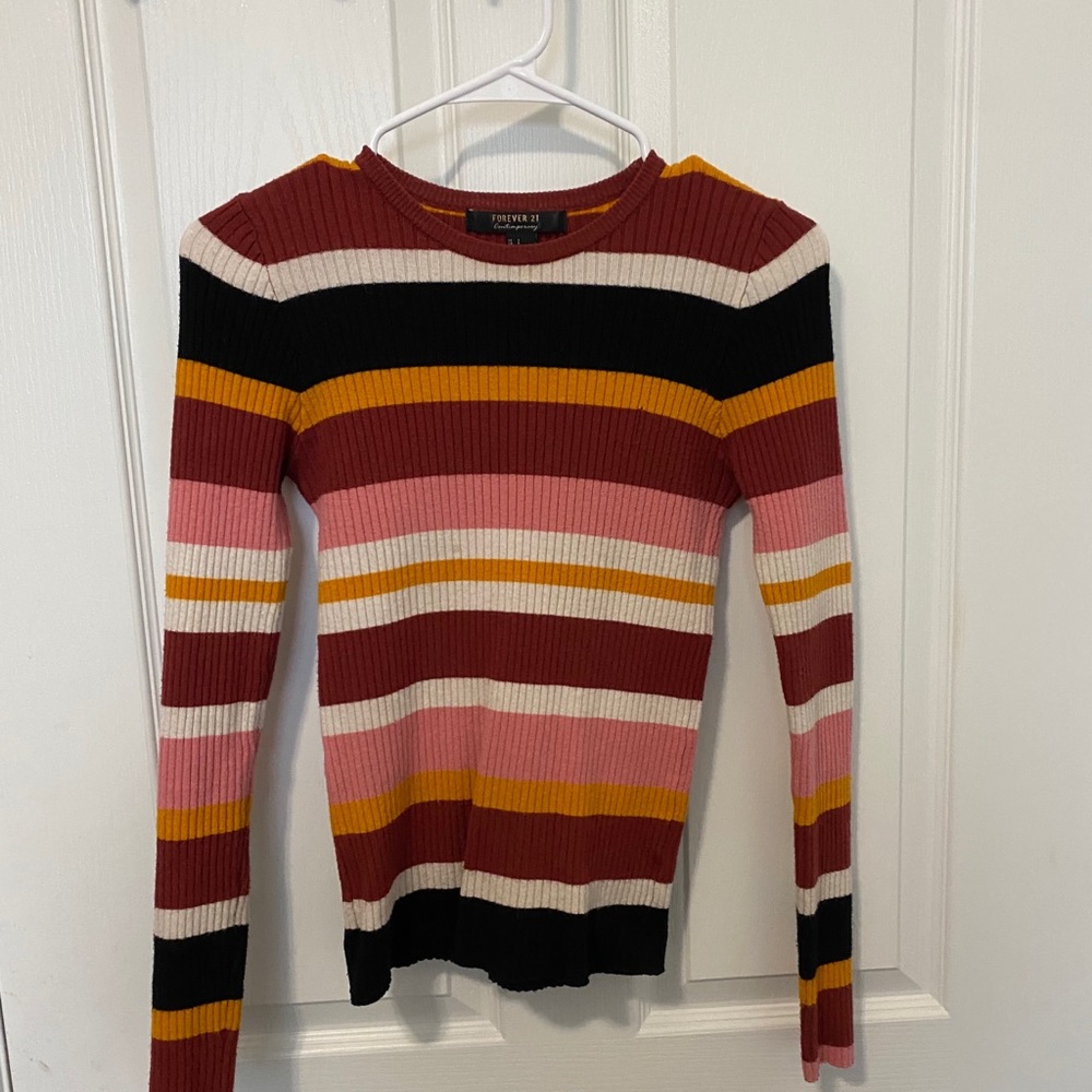 F21 multicolor sweater long sleeve